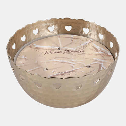 Sagebrook Home 6" 30 Oz Fig & Apricot Hearts Pierced Metal Candle Wishlist Create New