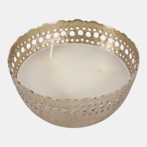 Sagebrook Home 6" 30 Oz Fig & Apricot Pierced Metal Candle Gold Wishlist Create New