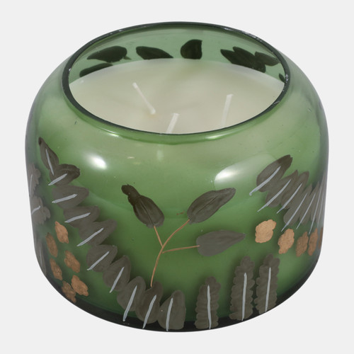 Sagebrook Home 6" 33 Oz Gardenia Floral Pattern Candle Green Wishlist Create New