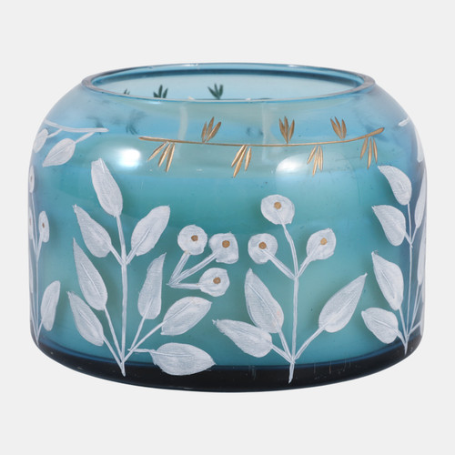 Sagebrook Home 6" 33 Oz Jasmine Floral Pattern Candle Blue Wishlist Create New