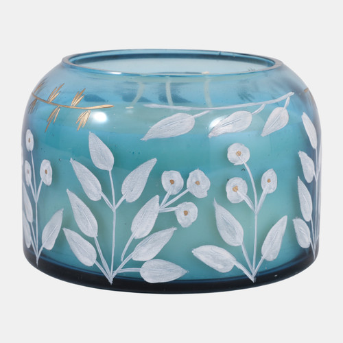 Sagebrook Home 6" 33 Oz Jasmine Floral Pattern Candle Blue Wishlist Create New