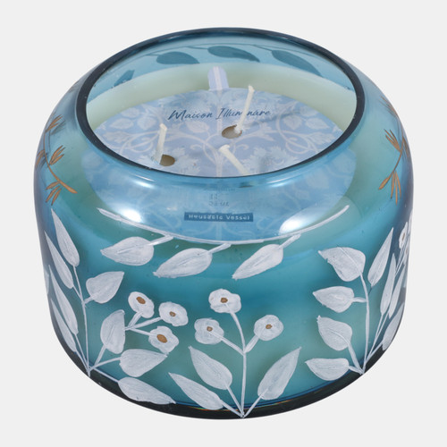 sagebrook home 6" 33 Oz Jasmine Floral Pattern Candle Blue Wishlist Create New