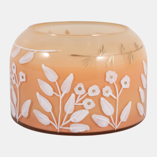 Sagebrook Home 6" 33 Oz Jasmine Floral Pattern Candle Blush Wishlist Create New