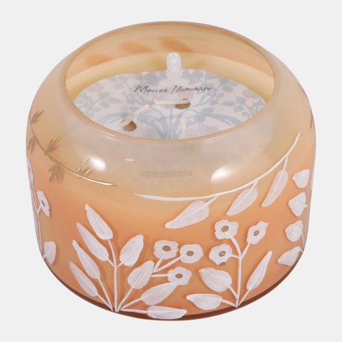 sagebrook home 6" 33 Oz Jasmine Floral Pattern Candle Blush Wishlist Create New