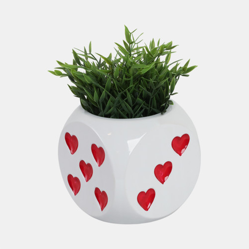 Sagebrook Home 6" Dice Planter White/red Wishlist Create New