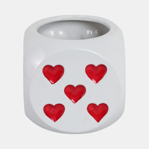 Sagebrook Home 6" Dice Planter White/red Wishlist Create New