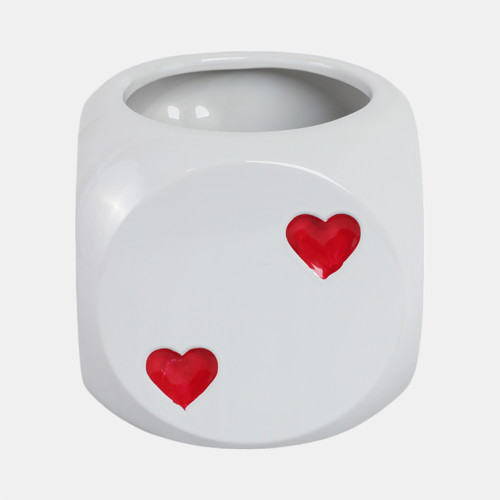 Sagebrook Home 6" Dice Planter White/red Wishlist Create New