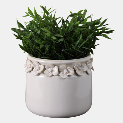 Sagebrook Home 6" Floral Applique Planter Ivory Wishlist Create New
