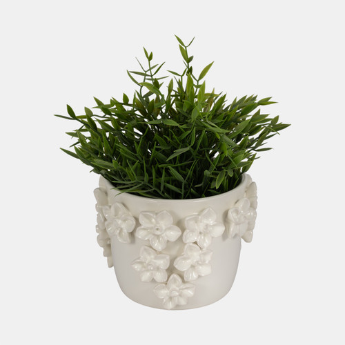 Sagebrook Home 6" Floral Applique Planter Ivory Wishlist Create New