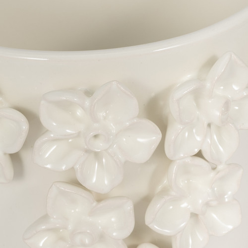 Sagebrook Home 6" Floral Applique Planter Ivory Wishlist Create New