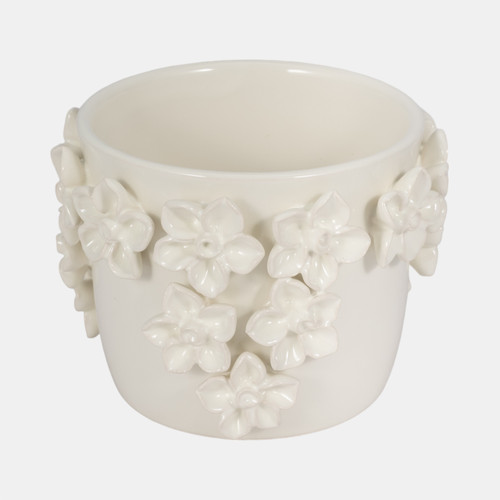 sagebrook home 6" Floral Applique Planter Ivory Wishlist Create New