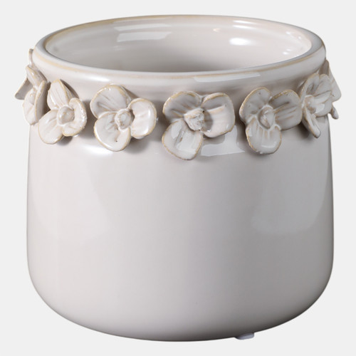 sagebrook home 6" Floral Applique Planter Ivory Wishlist Create New