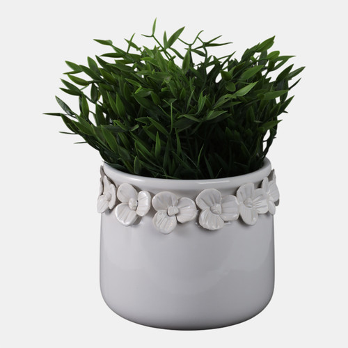 Sagebrook Home 6" Floral Applique Planter White Wishlist Create New