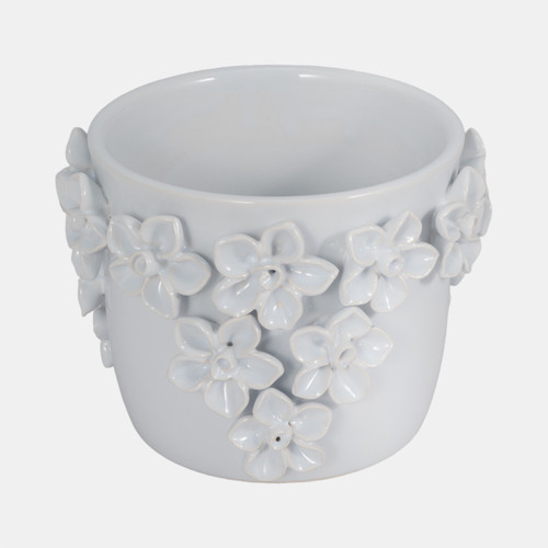 Sagebrook Home 6" Floral Applique Planter White Wishlist Create New