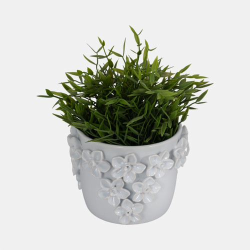 Sagebrook Home 6" Floral Applique Planter White Wishlist Create New