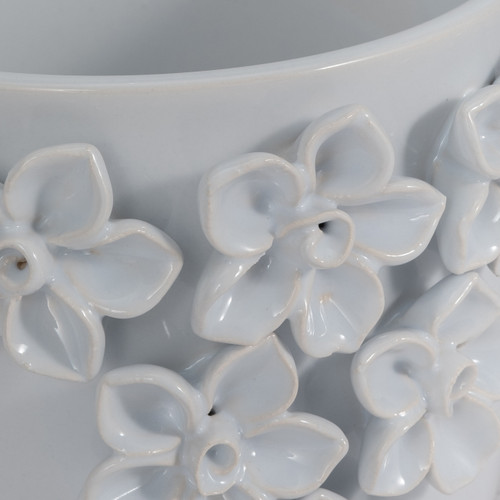 Sagebrook Home 6" Floral Applique Planter White Wishlist Create New