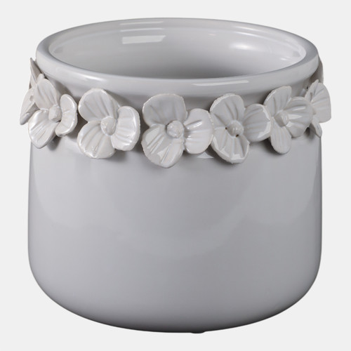 sagebrook home 6" Floral Applique Planter White Wishlist Create New