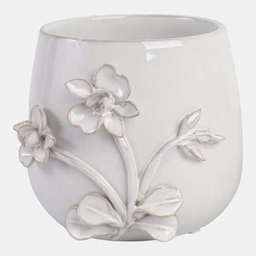 sagebrook home 6" Flower Applique Planter Ivory Wishlist Create New