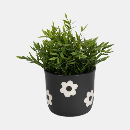 Sagebrook Home 6" Flower Power Planter Black/white Wishlist Create New