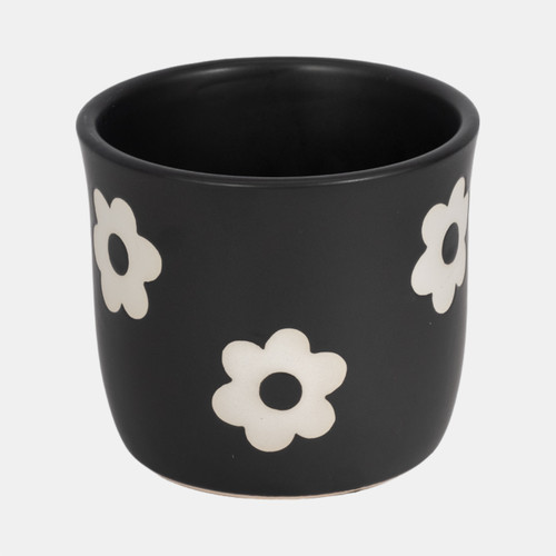 Sagebrook Home 6" Flower Power Planter Black/white Wishlist Create New