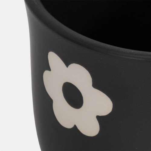Sagebrook Home 6" Flower Power Planter Black/white Wishlist Create New