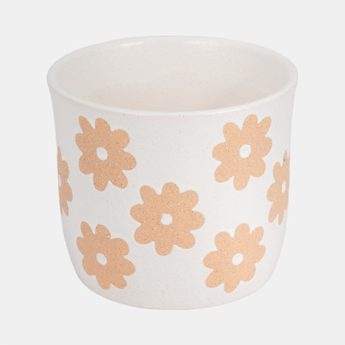 Sagebrook Home 6" Flower Power Planter White/tan Wishlist Create New