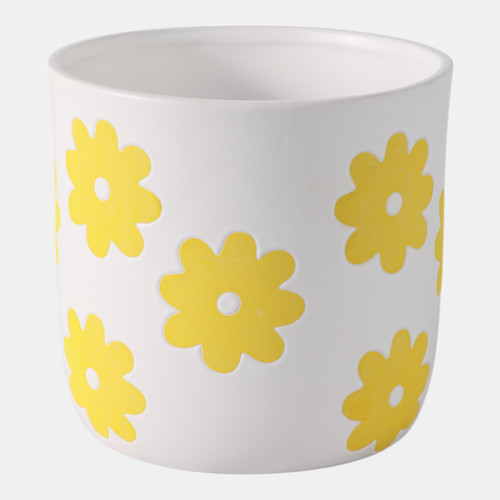 Sagebrook Home 6" Flower Power Planter White/yellow Wishlist Create New