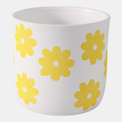 Sagebrook Home 6" Flower Power Planter White/yellow Wishlist Create New