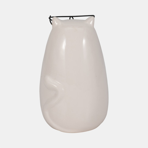 Sagebrook Home 6" Heart Tummy Kitty With Glasses White/black Wishlist Create New