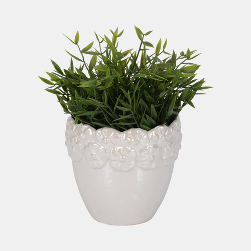 Sagebrook Home 6" Iridescent Floral Crown Planter Ivory Wishlist Create New