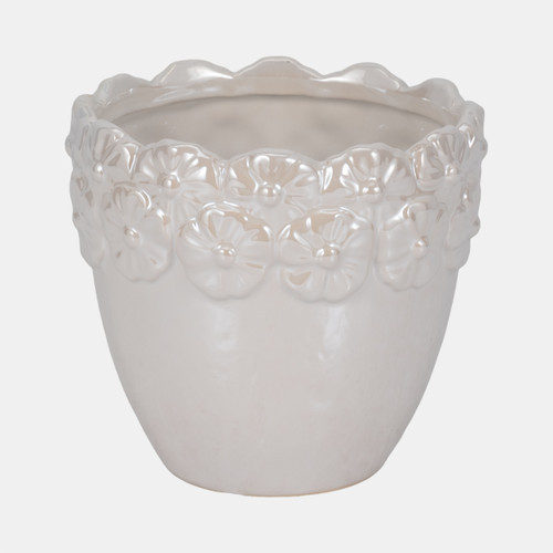 Sagebrook Home 6" Iridescent Floral Crown Planter Ivory Wishlist Create New