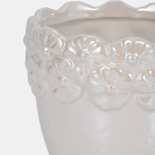 Sagebrook Home 6" Iridescent Floral Crown Planter Ivory Wishlist Create New