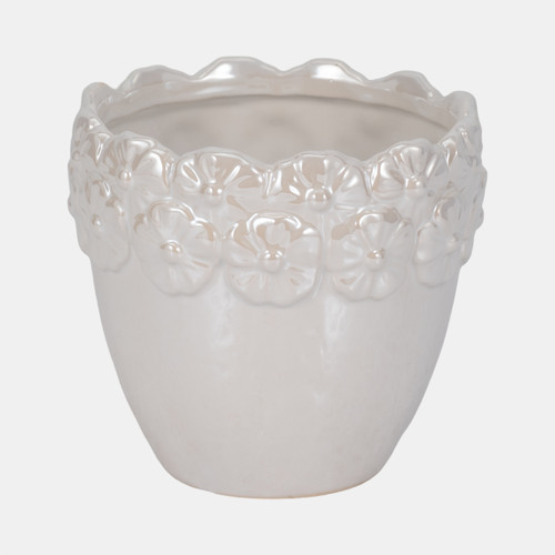 sagebrook home 6" Iridescent Floral Crown Planter Ivory Wishlist Create New