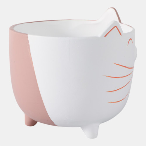 Sagebrook Home 6" Kitty Whiskers Footed Planter White/tan Wishlist Create New