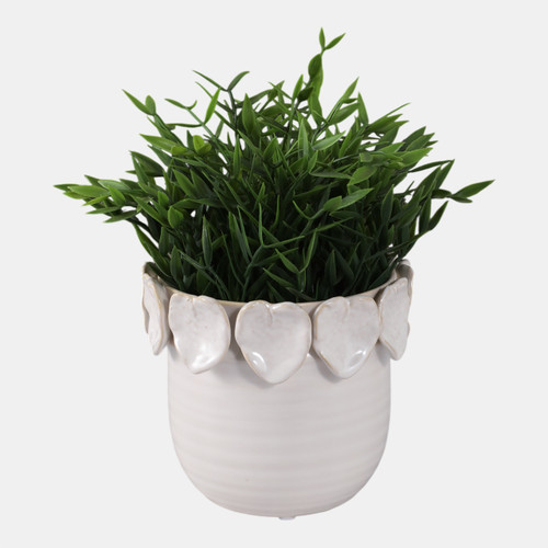 Sagebrook Home 6" Leaf Applique Planter Cream Wishlist Create New