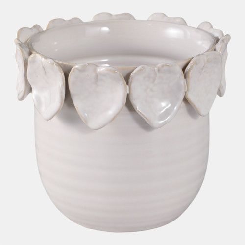 sagebrook home 6" Leaf Applique Planter Cream Wishlist Create New