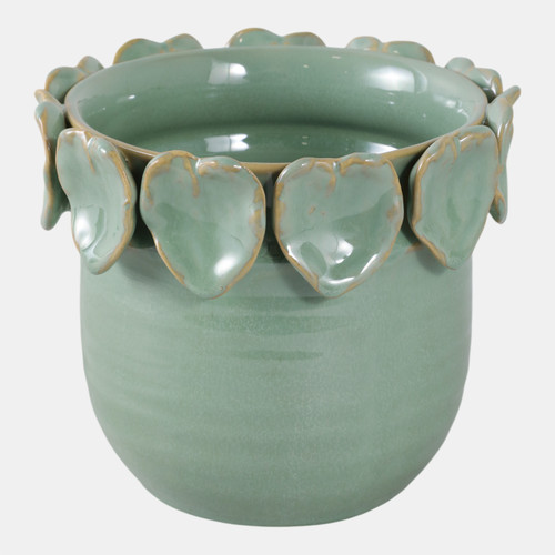 Sagebrook Home 6" Leaf Applique Planter Green Wishlist Create New