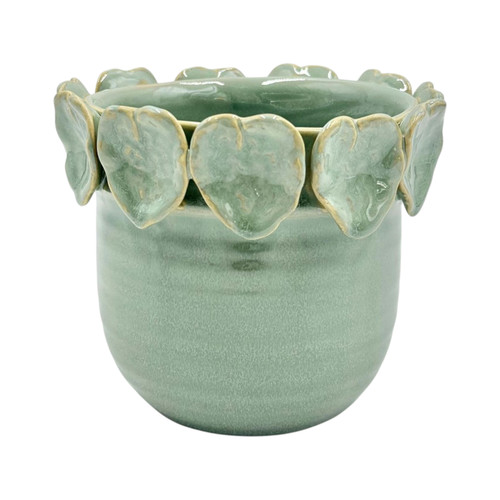 sagebrook home 6" Leaf Applique Planter Green Wishlist Create New