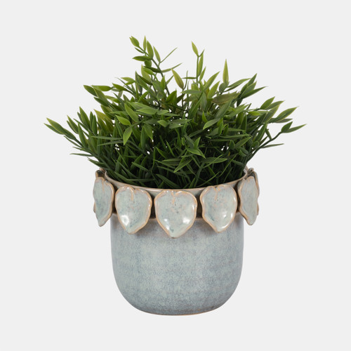 Sagebrook Home 6" Leaf Applique Planter Seafoam Wishlist Create New