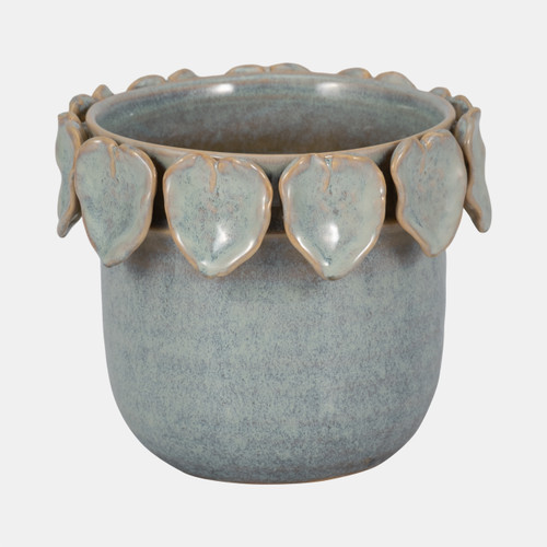 Sagebrook Home 6" Leaf Applique Planter Seafoam Wishlist Create New