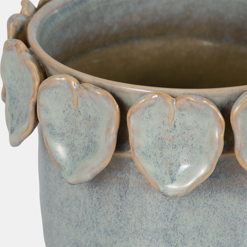 Sagebrook Home 6" Leaf Applique Planter Seafoam Wishlist Create New