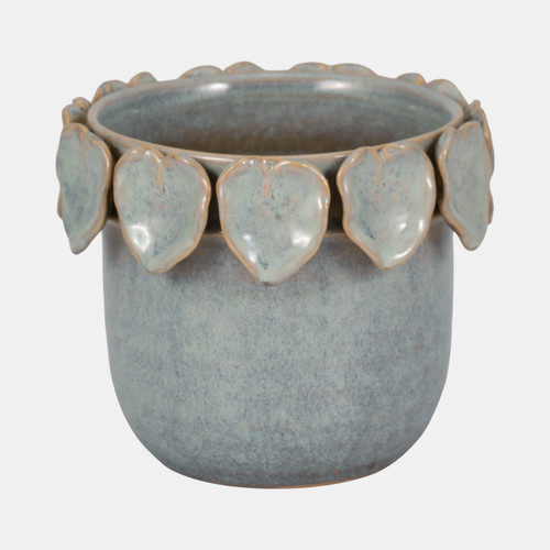 sagebrook home 6" Leaf Applique Planter Seafoam Wishlist Create New
