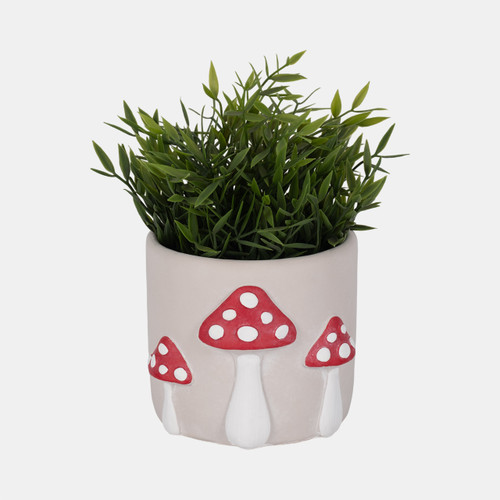 Sagebrook Home 6" Magic Mushroom Applique Planter Red/white Wishlist Create New