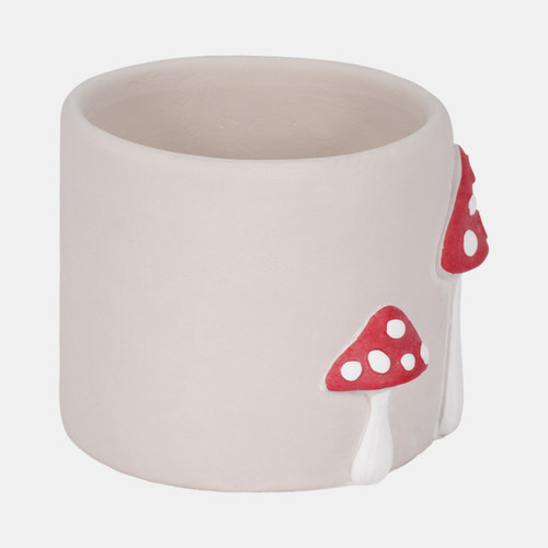 Sagebrook Home 6" Magic Mushroom Applique Planter Red/white Wishlist Create New