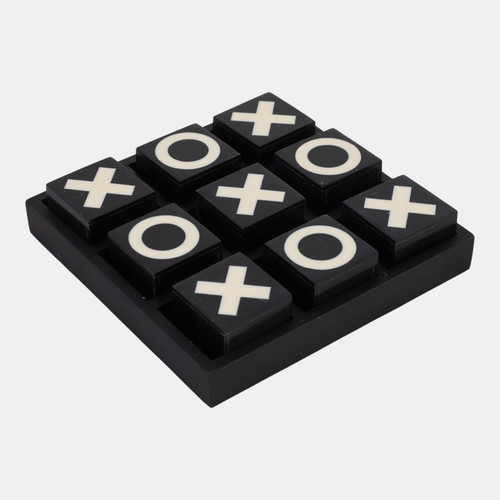 Sagebrook Home 6" Resin Tic-tac-toe Set Black/white Wishlist Create New