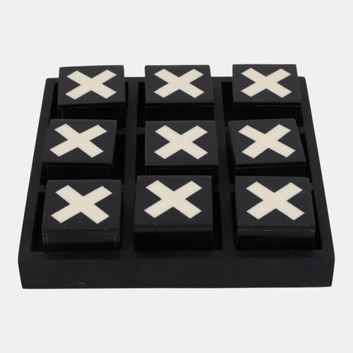 Sagebrook Home 6" Resin Tic-tac-toe Set Black/white Wishlist Create New