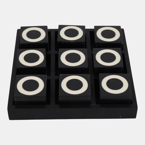 Sagebrook Home 6" Resin Tic-tac-toe Set Black/white Wishlist Create New