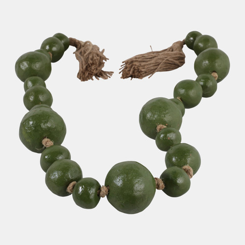 Sagebrook Home 60" Terracotta Varied Size Bead Garland Green Wishlist Create New