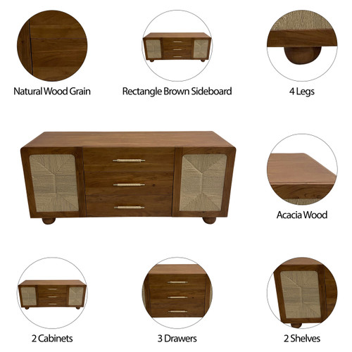 Sagebrook Home 65" Acacia Abacus Sideboard Brown / Kd Wishlist Create New