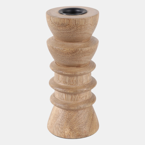 Sagebrook Home 6x3" Wood Totem Taper Holder Natural Wishlist Create New
